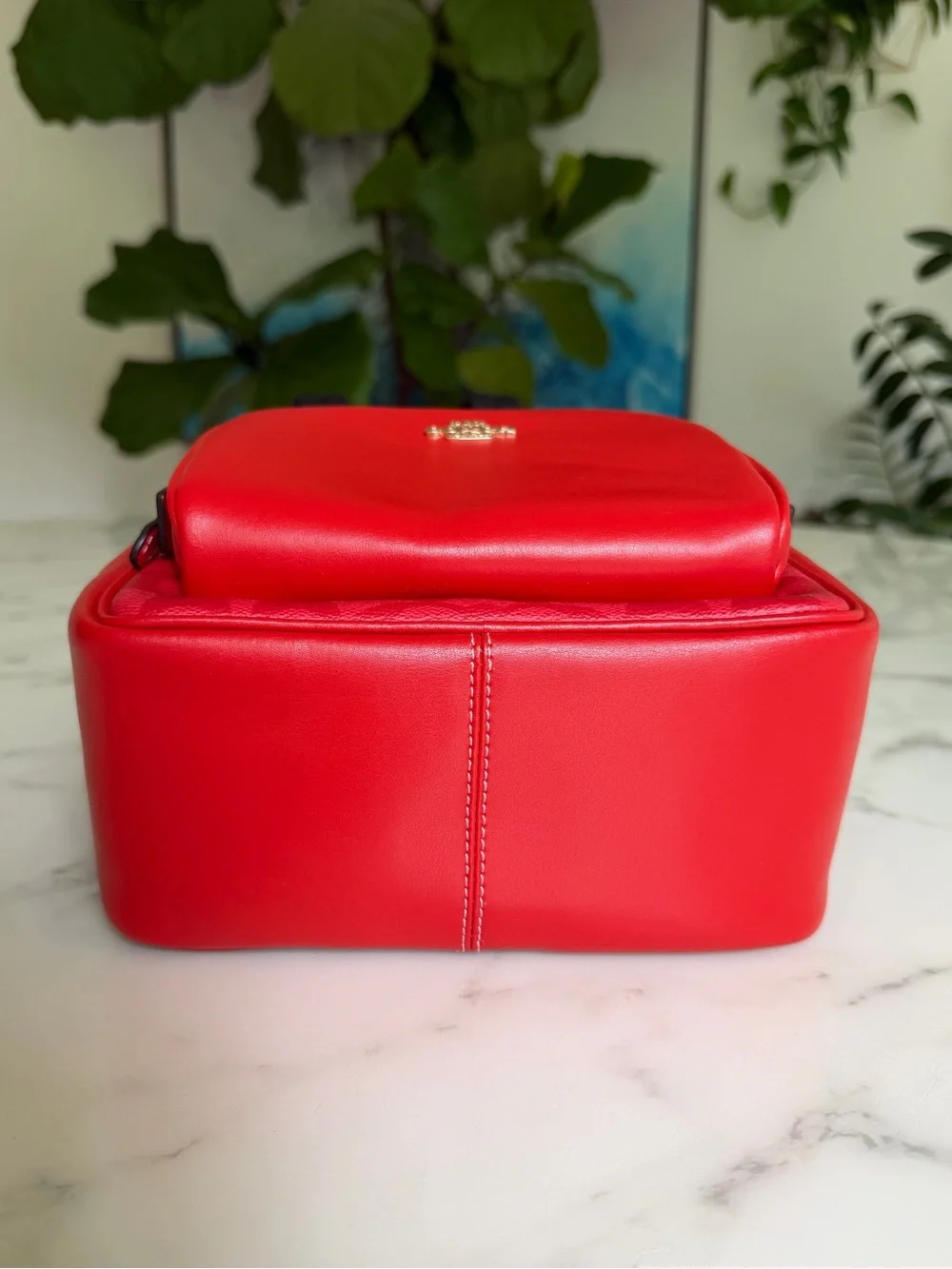 NWT Coach Mini Court Backpack In Signature Canvas & Leather C8604 Miami Red